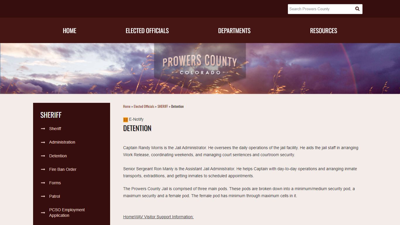 detention - Prowers County