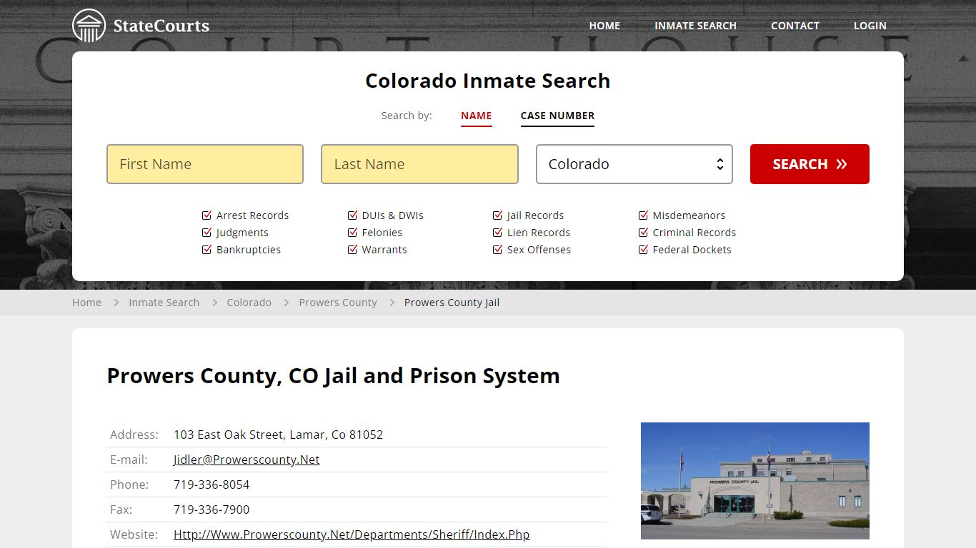 Prowers County Jail Inmate Records Search, Colorado - StateCourts